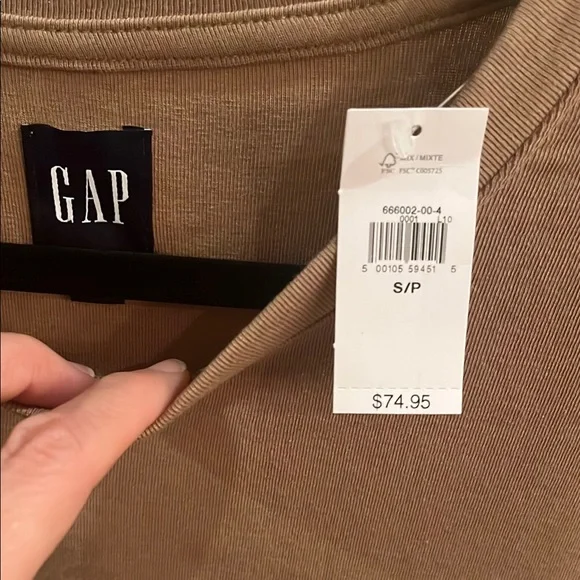 # 130 GAP Beige Puff Sleeve Shirt Dress PTP 15 L 36 - Picture 2 of 3